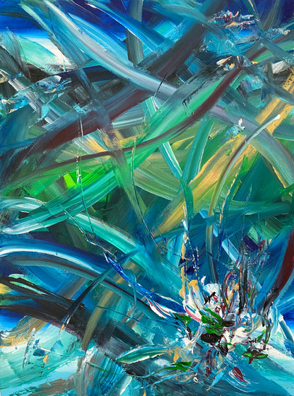 "Blue Forest" Original Acrylic Painting