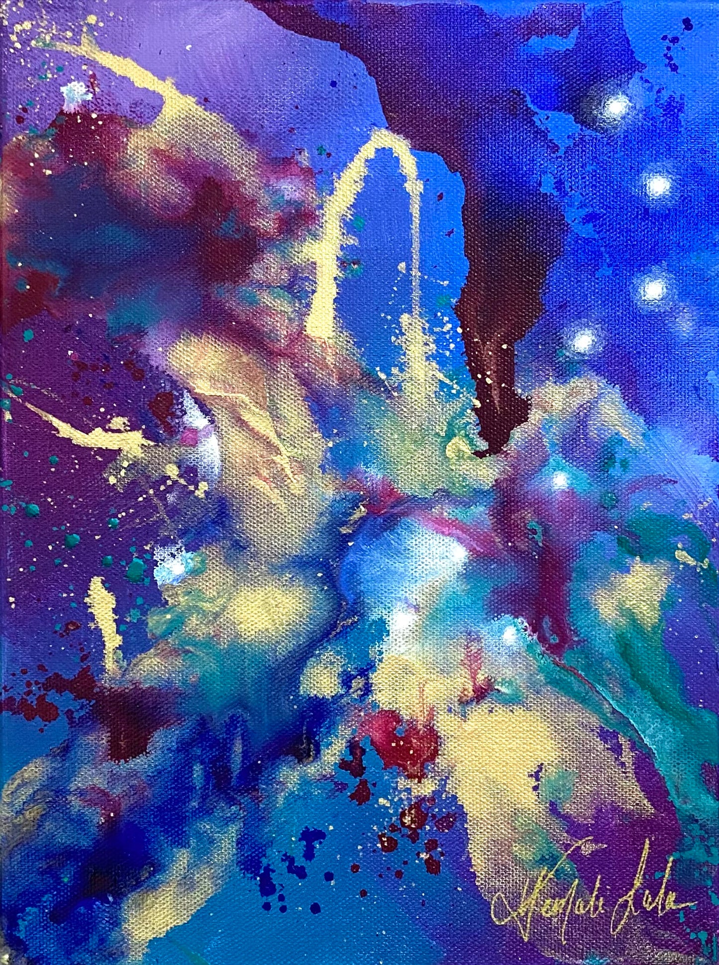 "Stargazing On Summer Nights" Original Acrylic Painting